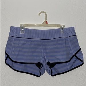 Lululemon Purple Striped Speed Up Shorts